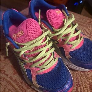 Asics Pink and Blue Athletic Shoes